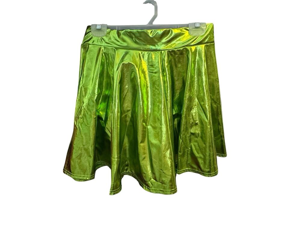 Urban Coco Metallic Green Skater Flared Skirt Large